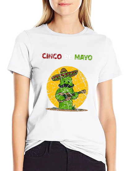 Cinco De Mayo Cactus T-Shirt - Guitar Mariachi Tee