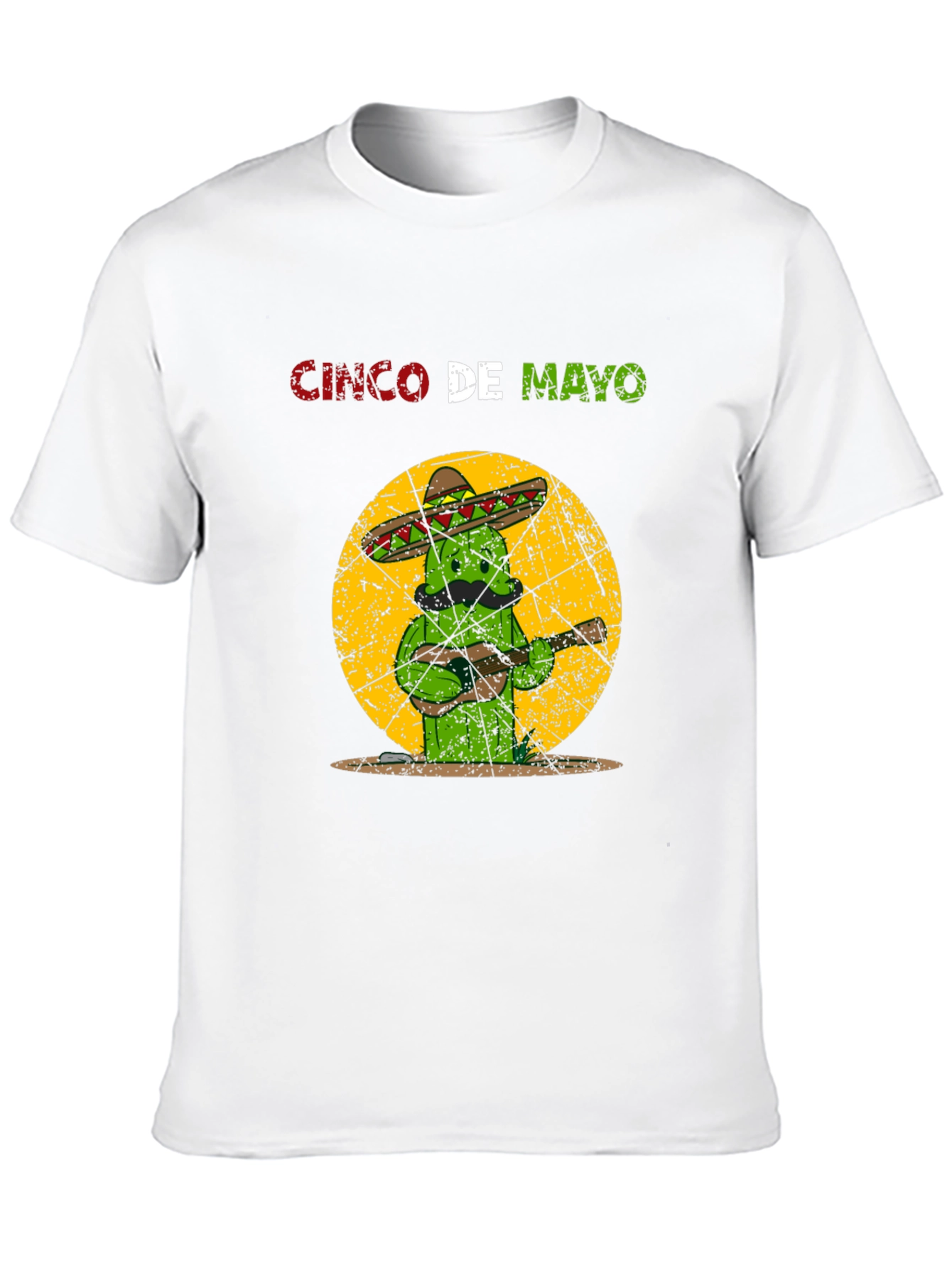 Cinco De Mayo Cactus T-Shirt - Guitar Mariachi Tee