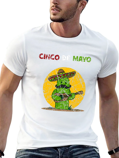Cinco De Mayo Cactus T-Shirt - Guitar Mariachi Tee