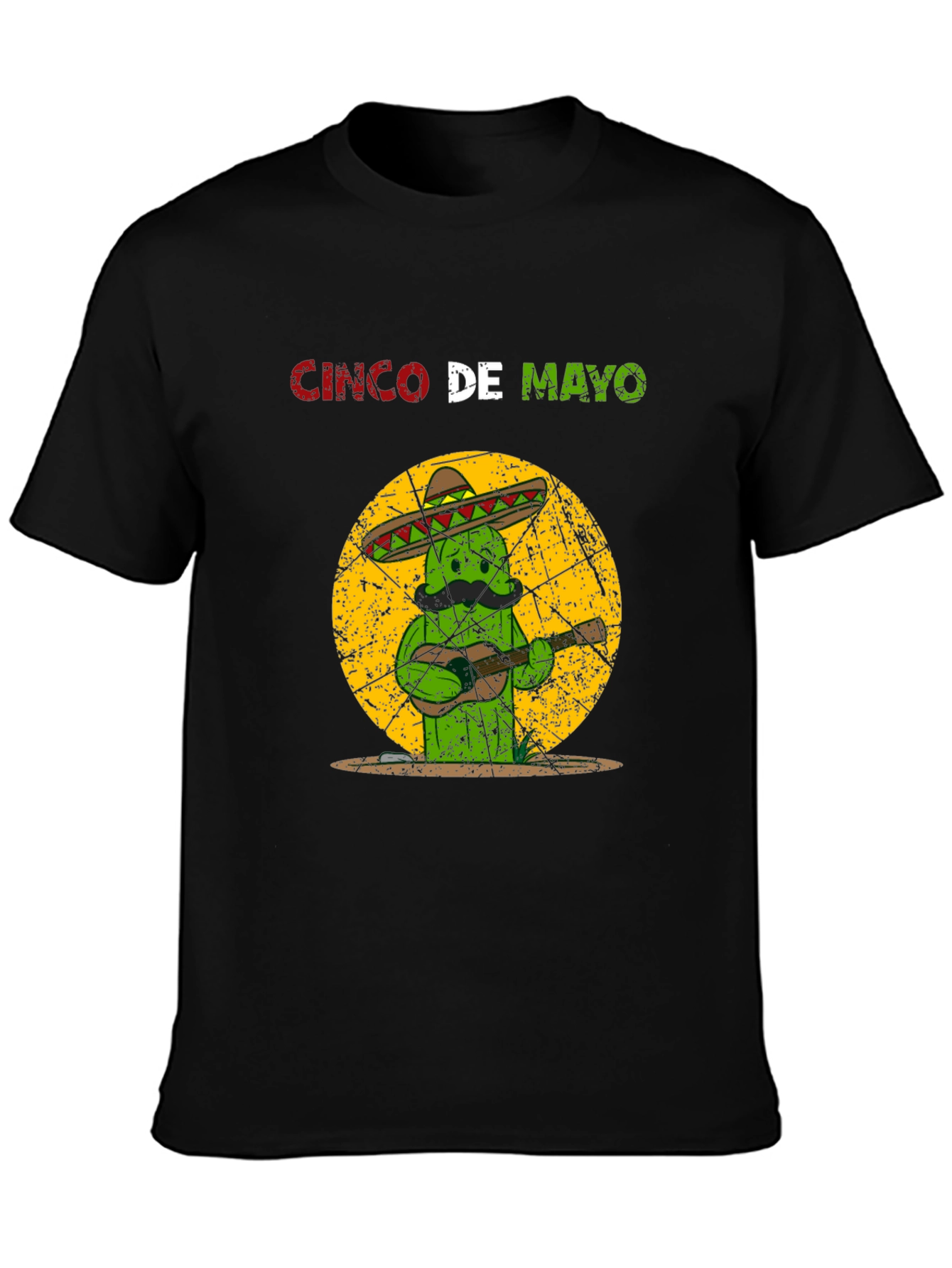Cinco De Mayo Cactus T-Shirt - Guitar Mariachi Tee