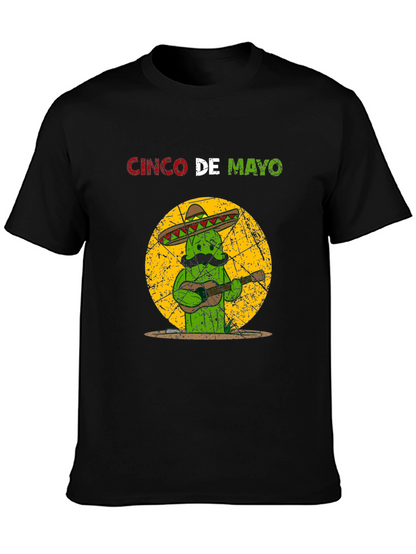 Cinco De Mayo Cactus T-Shirt - Guitar Mariachi Tee