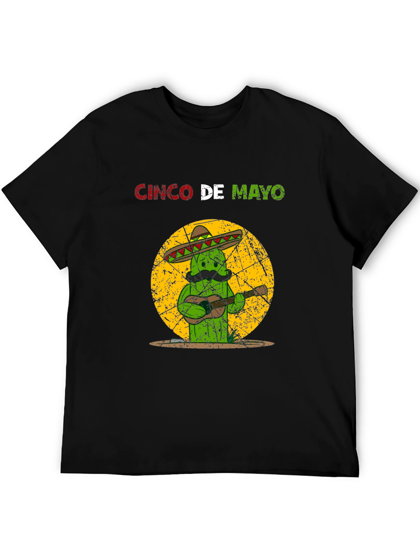 Cinco De Mayo Cactus T-Shirt - Guitar Mariachi Tee