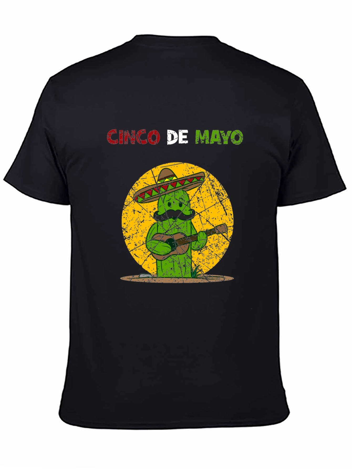 Cinco De Mayo Cactus T-Shirt - Guitar Mariachi Tee