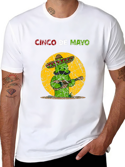 Cinco De Mayo Cactus T-Shirt - Guitar Mariachi Tee