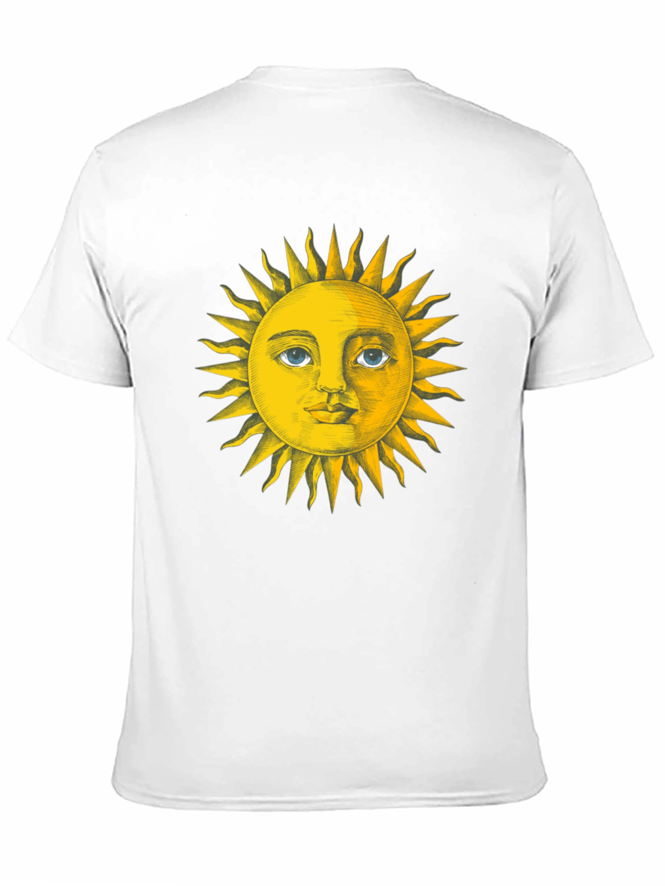 Sun Face Graphic Tee - Black Cotton T-Shirt