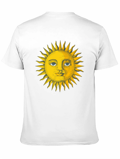 Sun Face Graphic Tee - Black Cotton T-Shirt