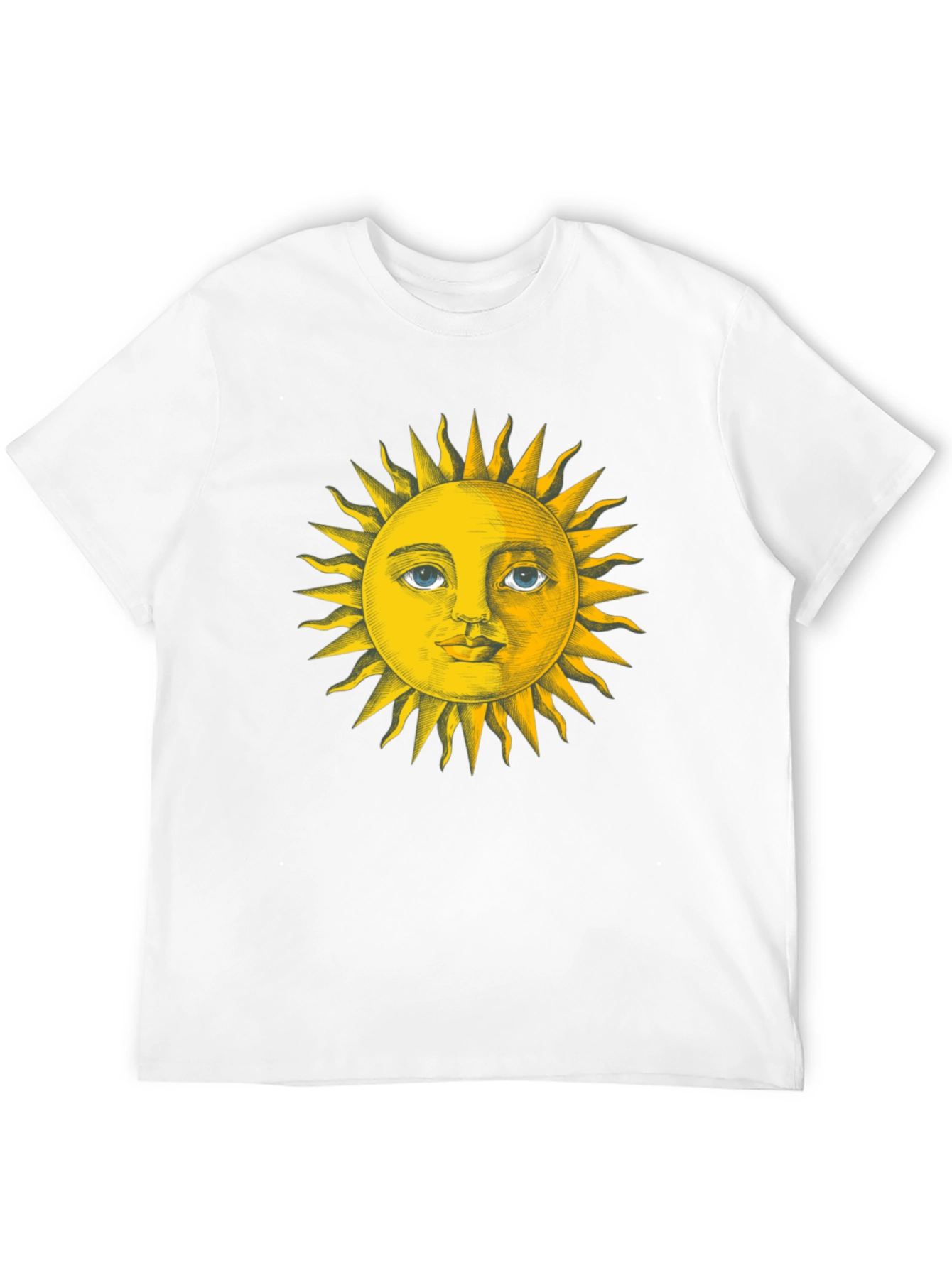 Sun Face Graphic Tee - Black Cotton T-Shirt