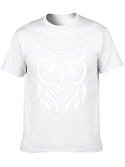 Owl Graphic T-Shirt - Black Cotton Blend
