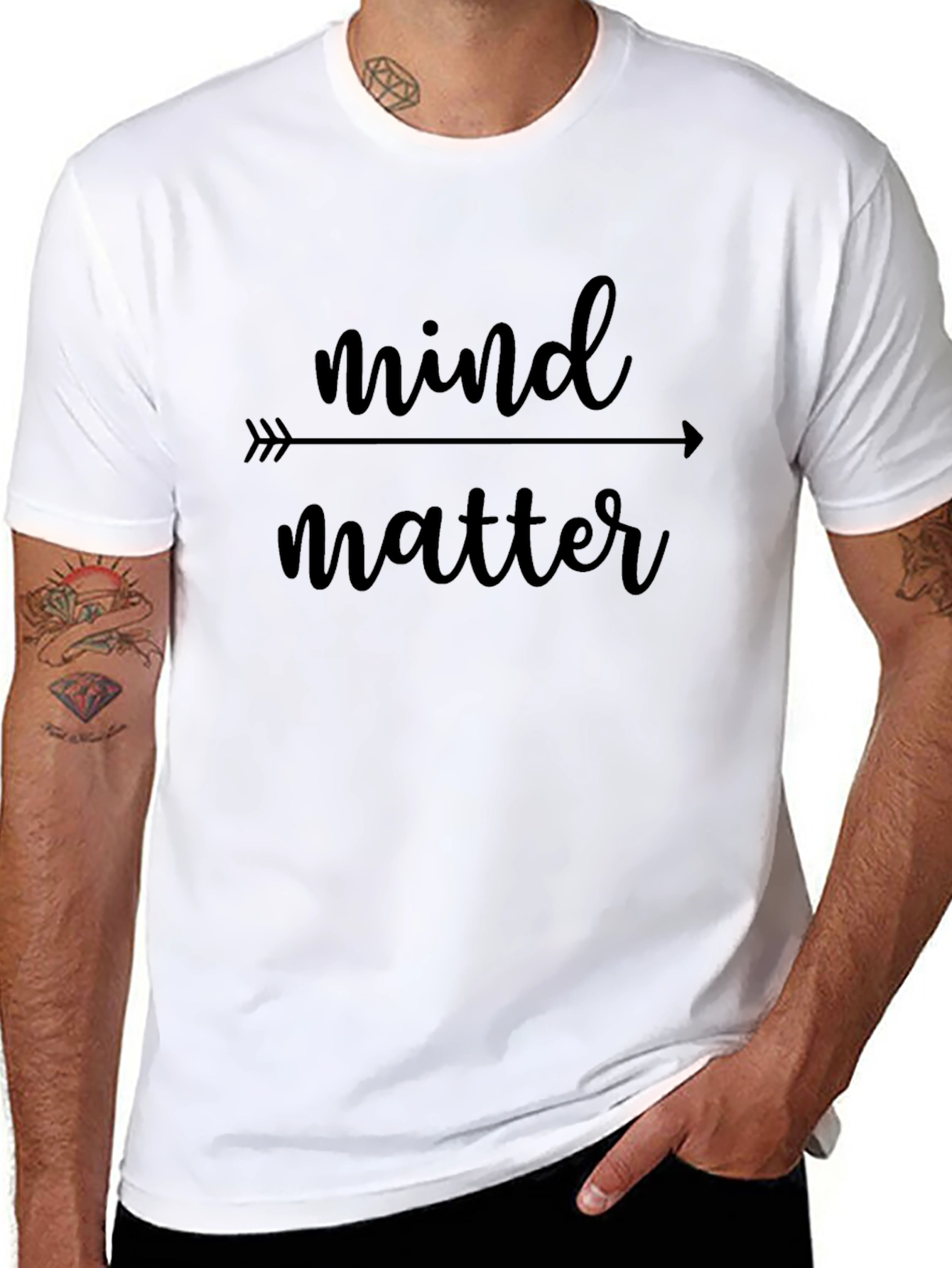 Mind Over Matter Black Graphic T-Shirt