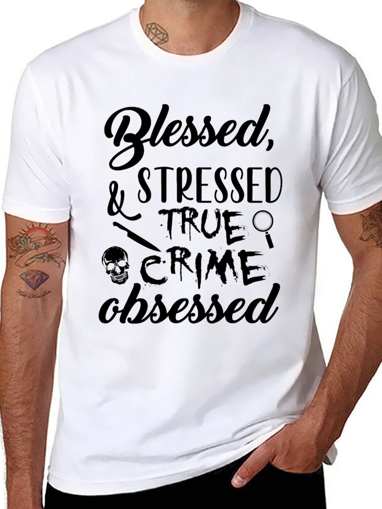 Blessed Stressed True Crime Obsessed T-Shirt