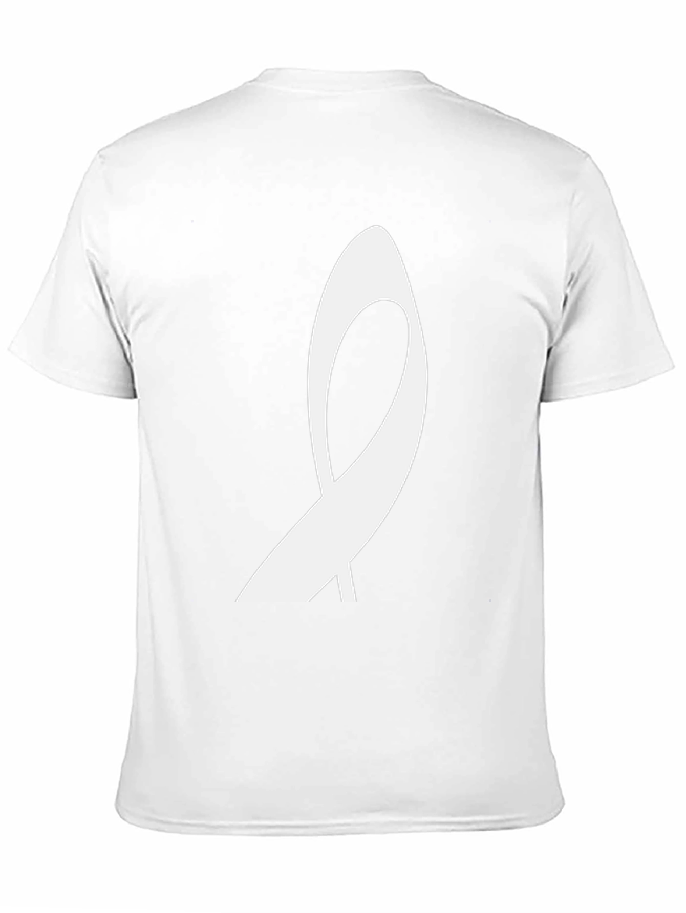 Black T-Shirt with Abstract White Ribbon Graphic