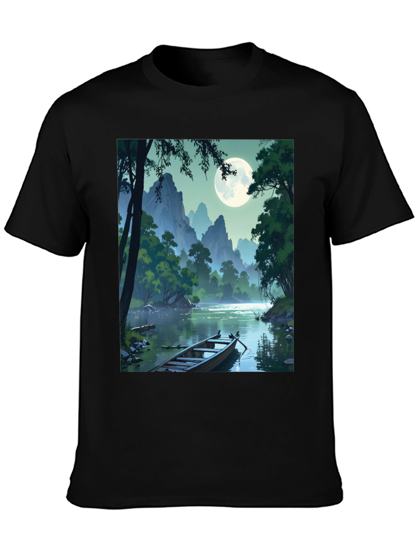 Scenic Moonlit River T-Shirt