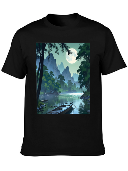Scenic Moonlit River T-Shirt