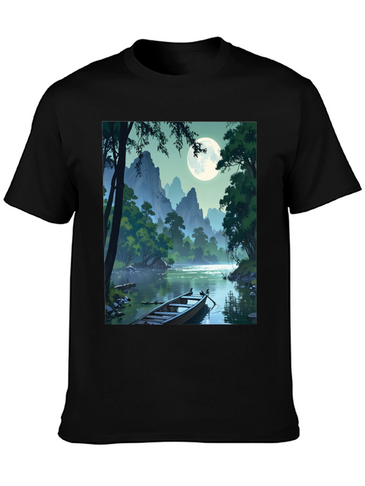 Scenic Moonlit River T-Shirt