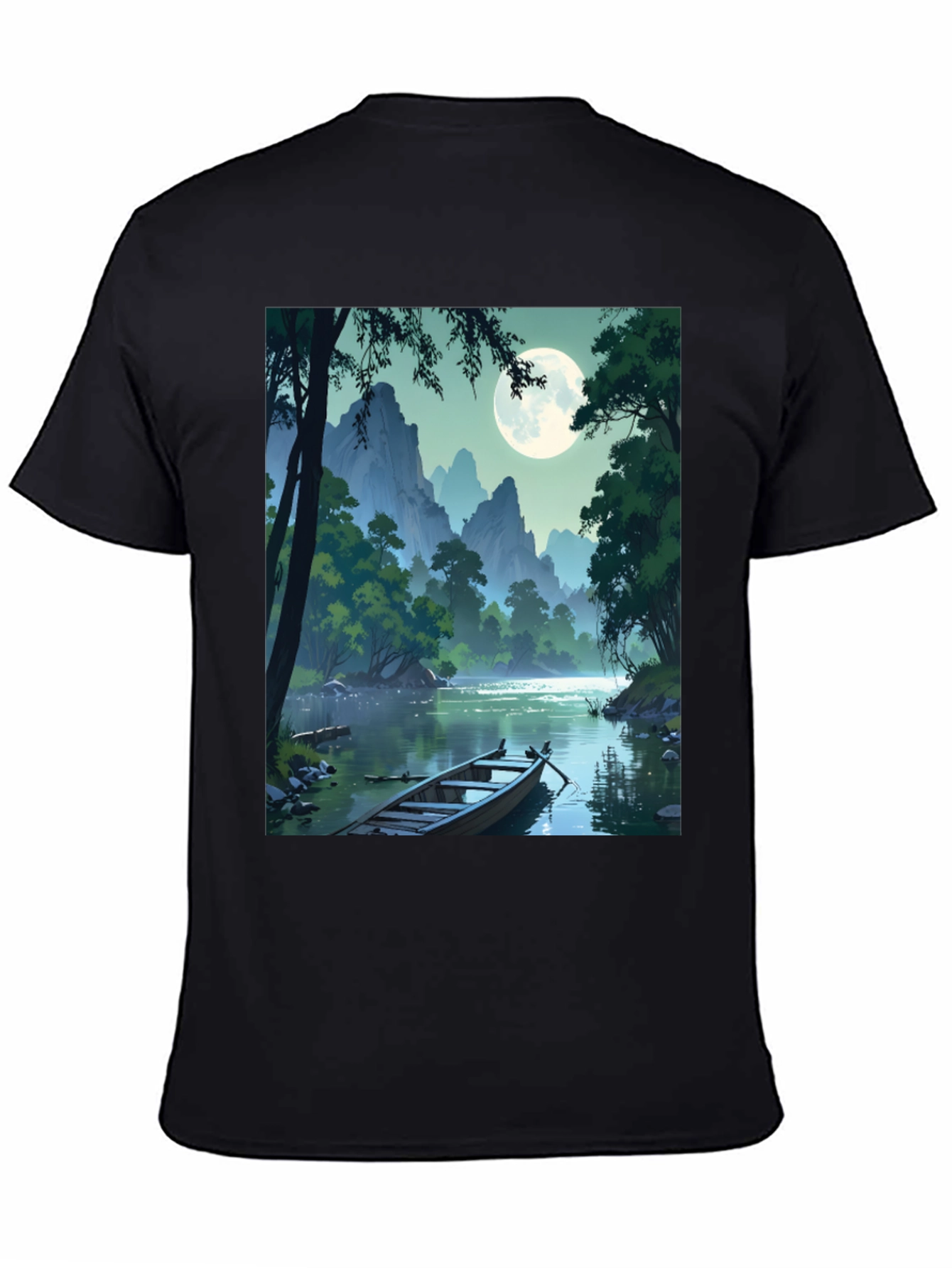 Scenic Moonlit River T-Shirt