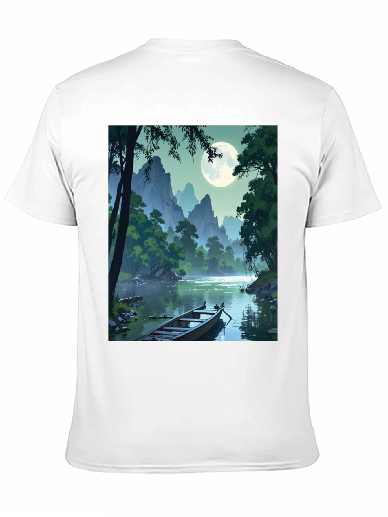 Scenic Moonlit River T-Shirt