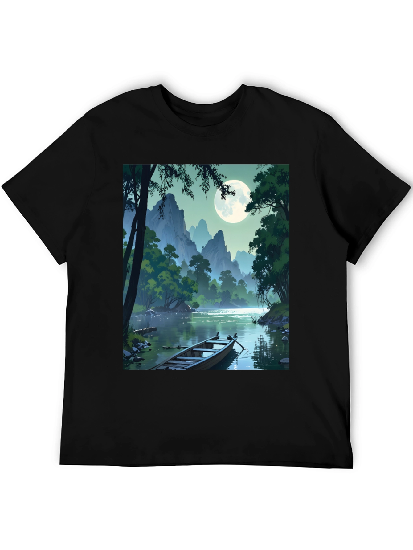 Scenic Moonlit River T-Shirt