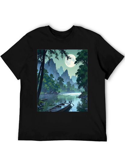 Scenic Moonlit River T-Shirt