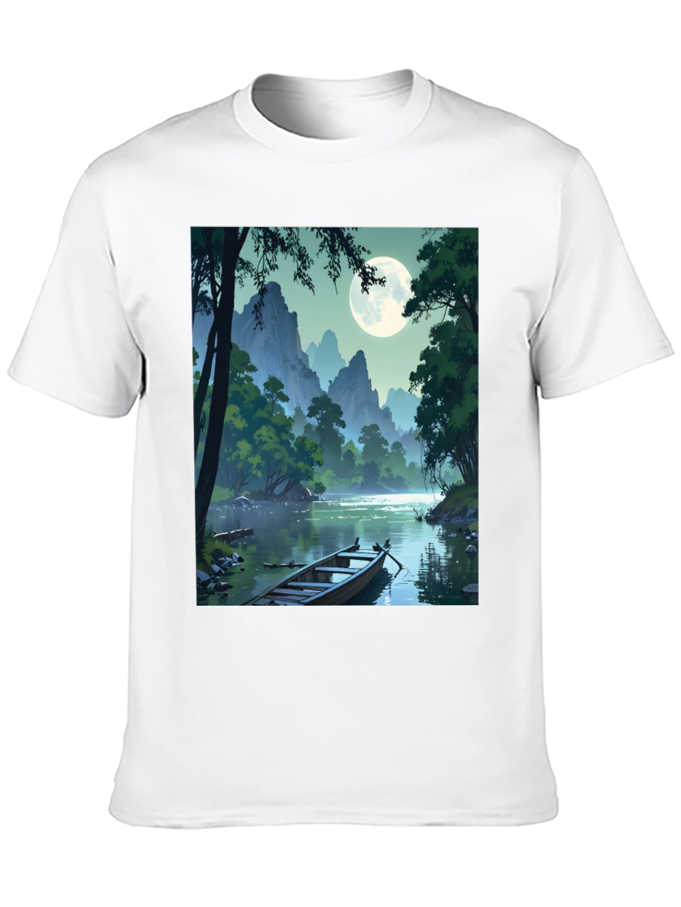 Scenic Moonlit River T-Shirt