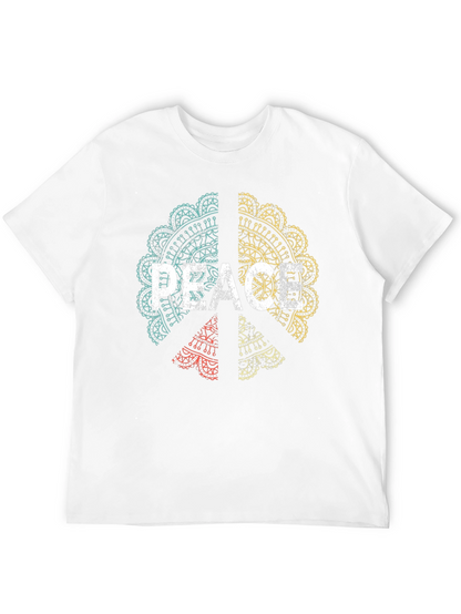 Peace Mandala Graphic Tee - Mens Black T-Shirt