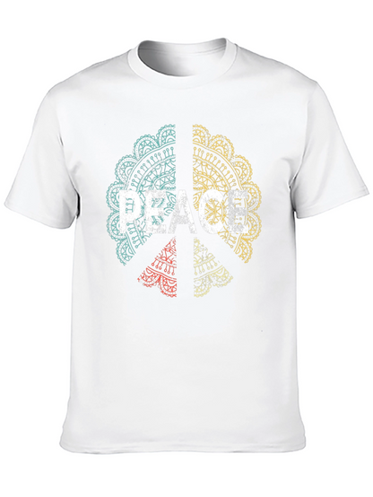 Peace Mandala Graphic Tee - Mens Black T-Shirt