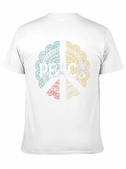 Peace Mandala Graphic Tee - Mens Black T-Shirt