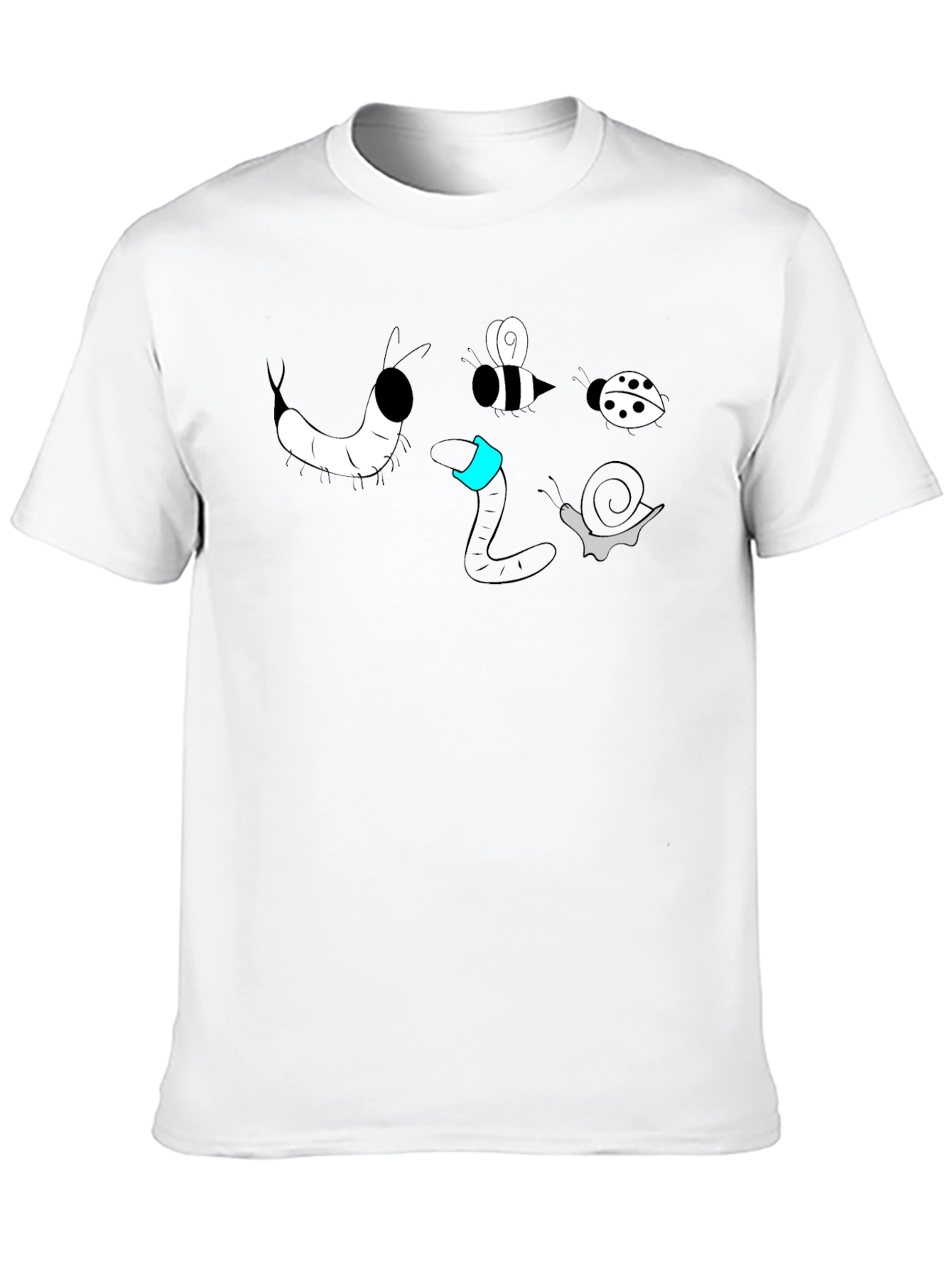 Cartoon Bug Graphic Black T-Shirt