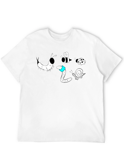 Cartoon Bug Graphic Black T-Shirt