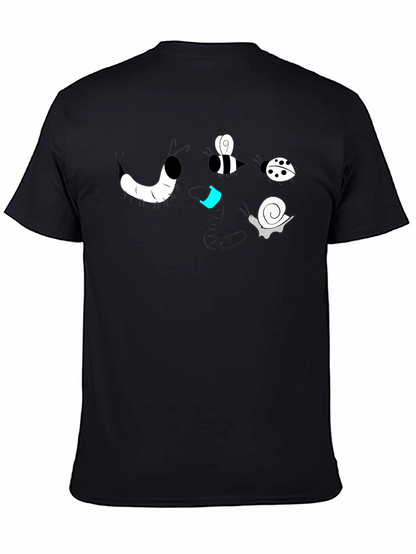 Cartoon Bug Graphic Black T-Shirt