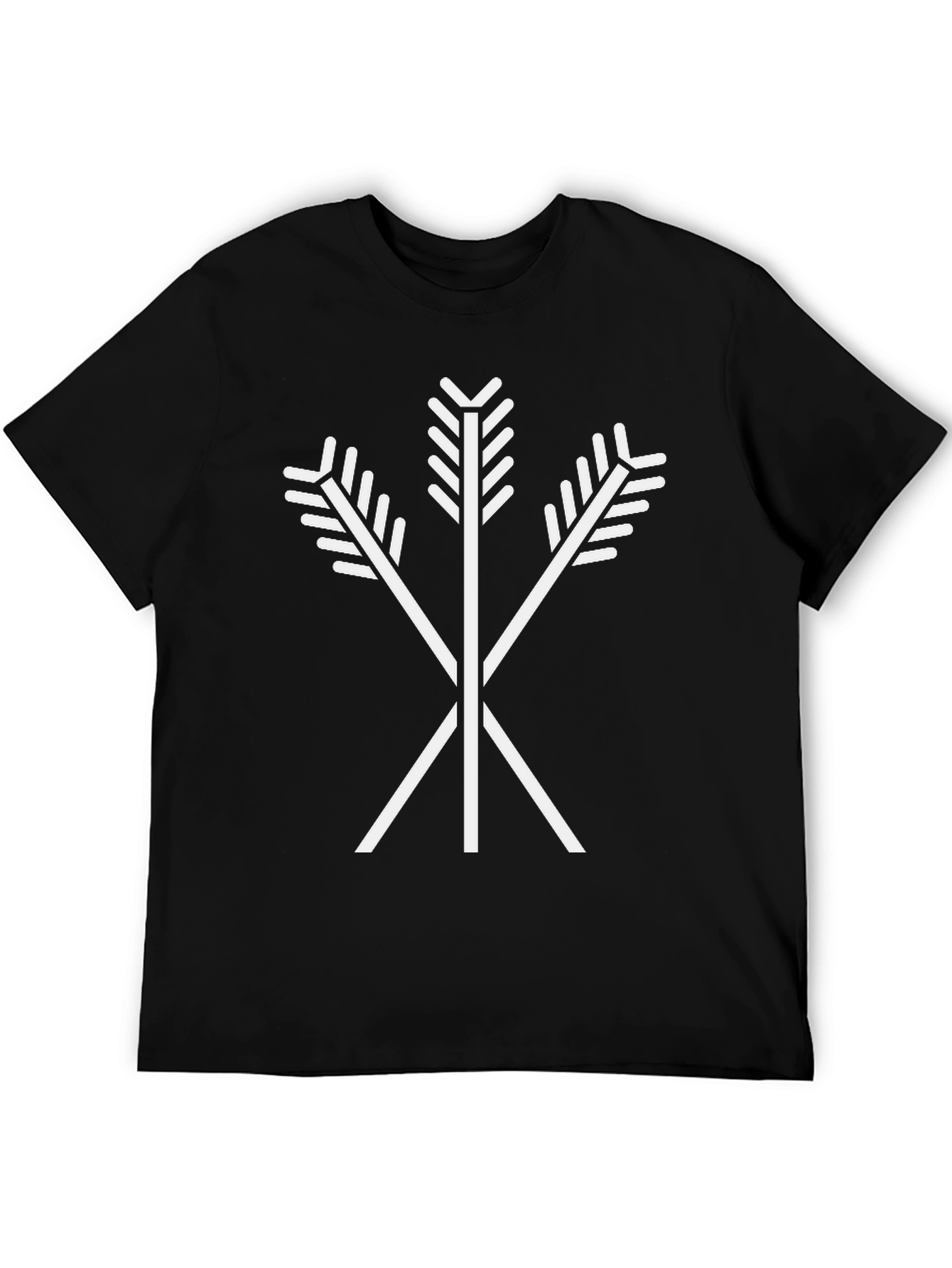 Arrow Emblem Black T-Shirt | Tribal Symbol Tee
