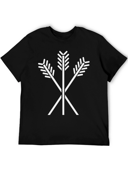 Arrow Emblem Black T-Shirt | Tribal Symbol Tee