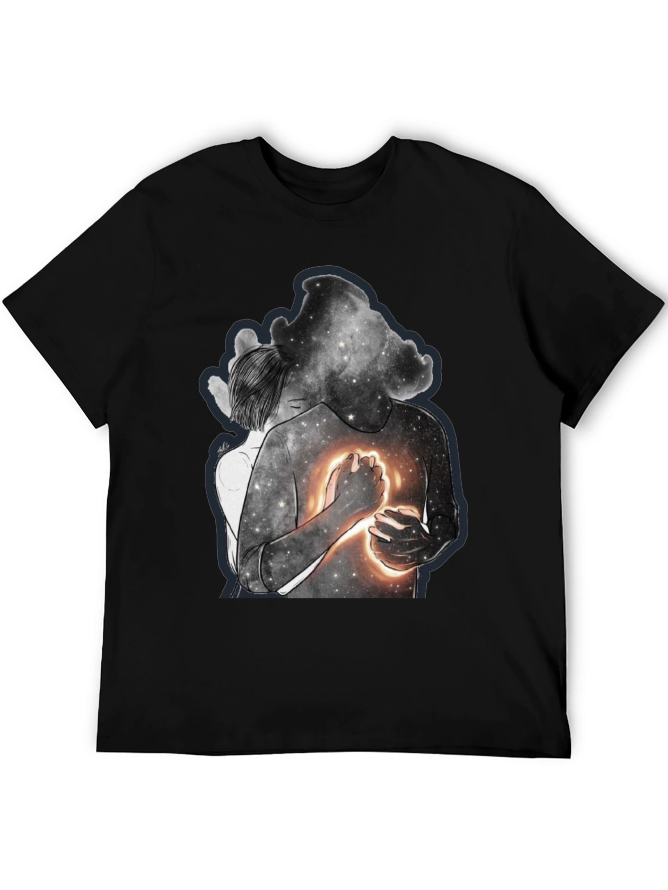Celestial Embrace Graphic Tee - Modern Art Shirt