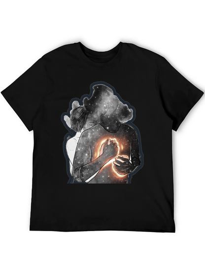Celestial Embrace Graphic Tee - Modern Art Shirt