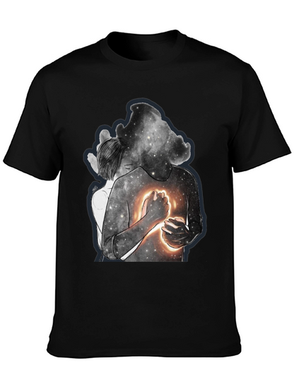 Celestial Embrace Graphic Tee - Modern Art Shirt