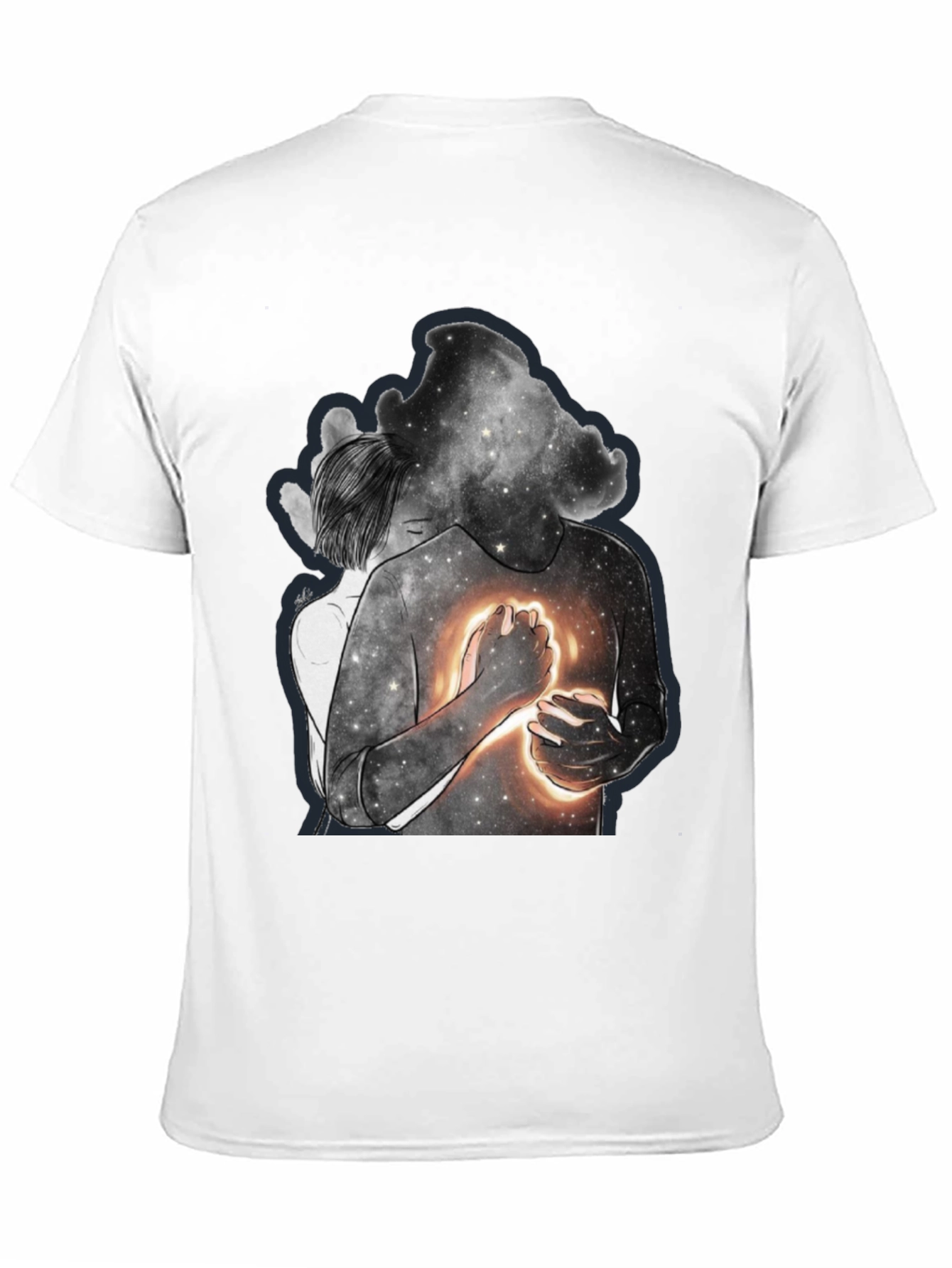 Celestial Embrace Graphic Tee - Modern Art Shirt