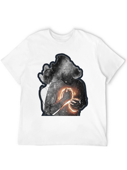 Celestial Embrace Graphic Tee - Modern Art Shirt