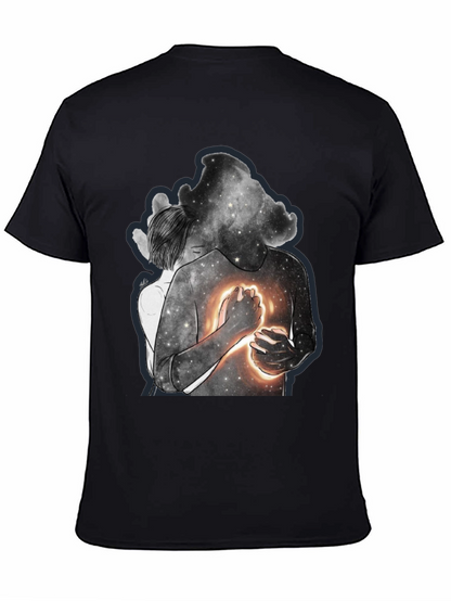 Celestial Embrace Graphic Tee - Modern Art Shirt
