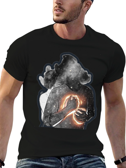 Celestial Embrace Graphic Tee - Modern Art Shirt