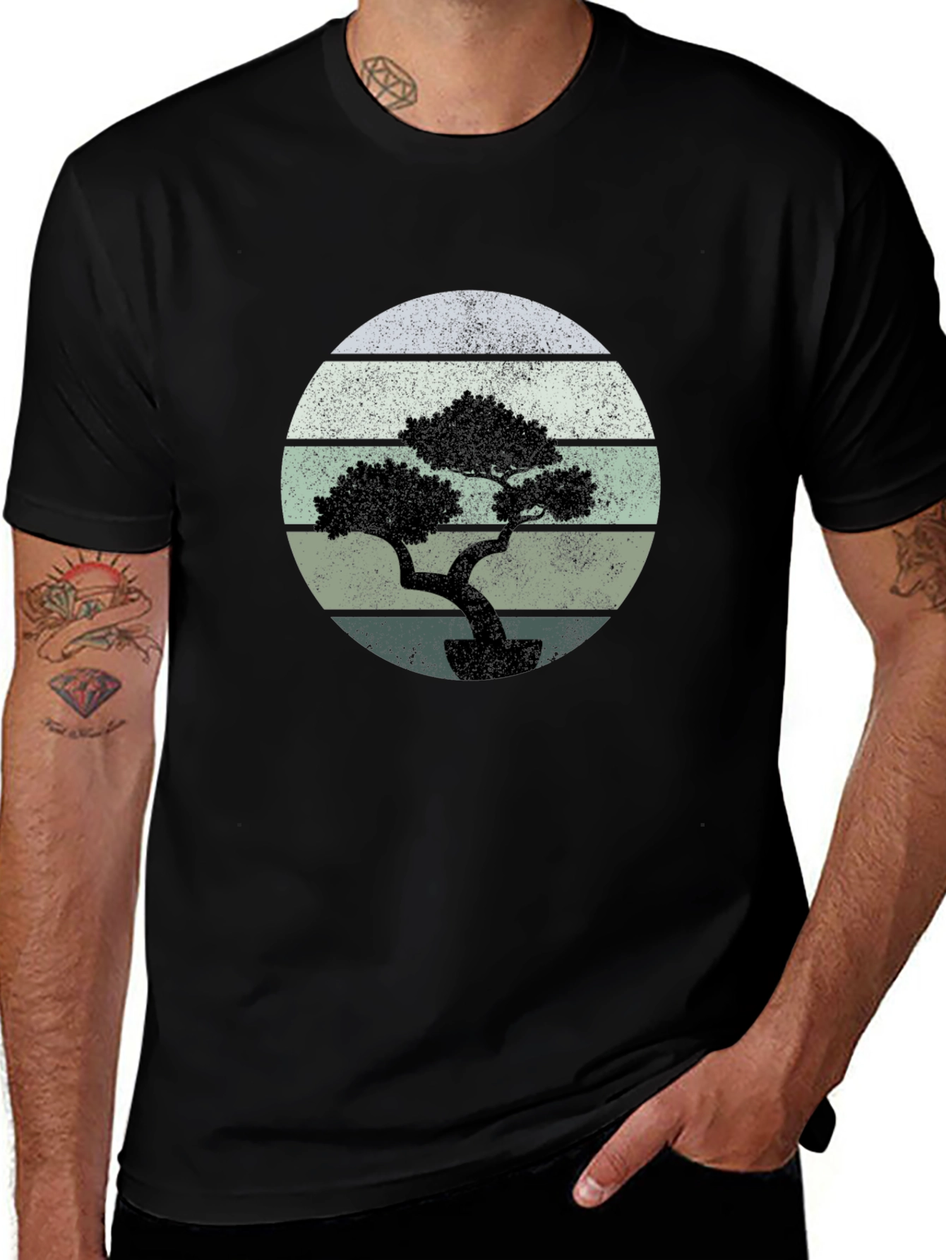 Bonsai Tree Graphic Tee - Retro Style