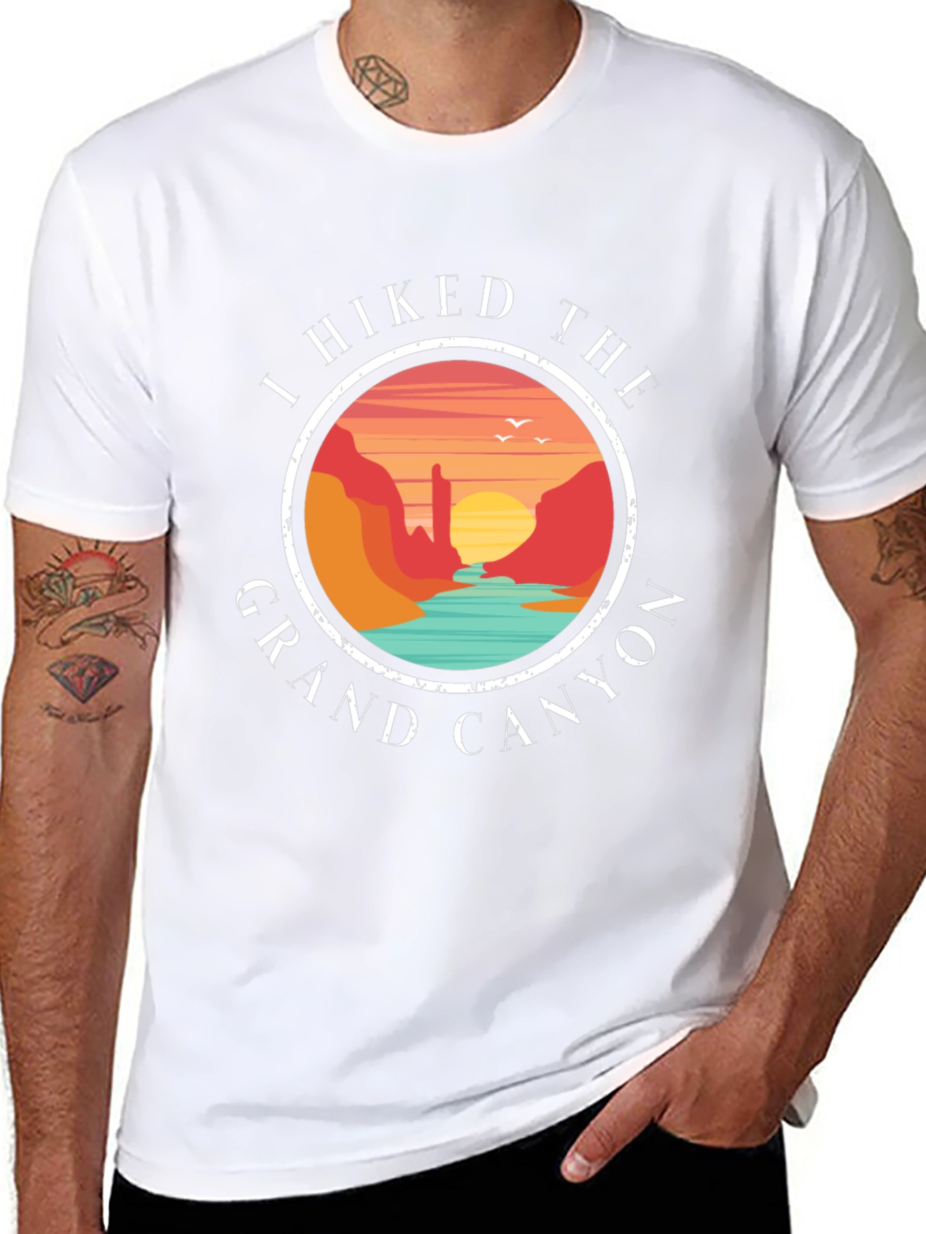Grand Canyon Hiker T-Shirt - Scenic Design