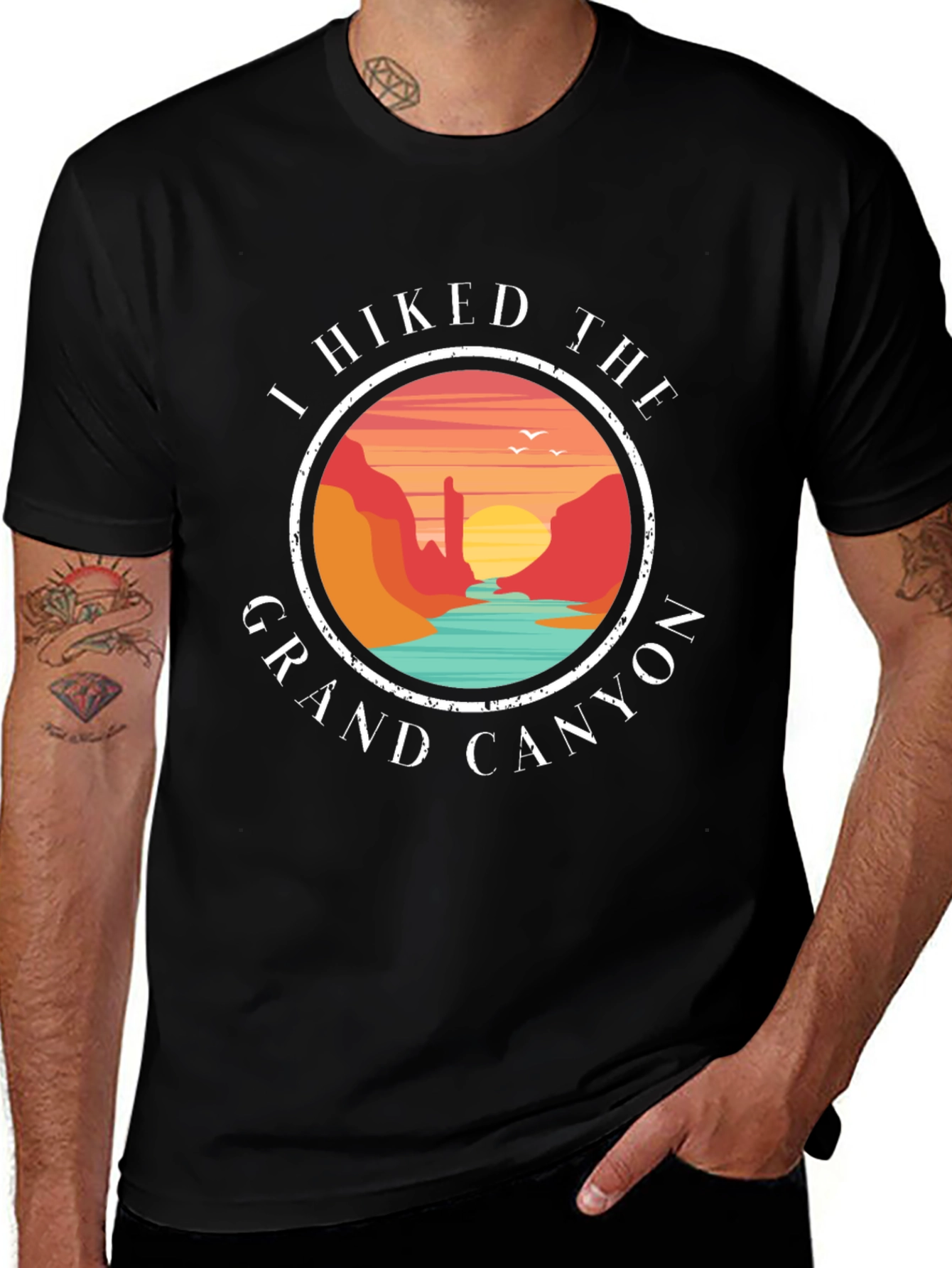 Grand Canyon Hiker T-Shirt - Scenic Design