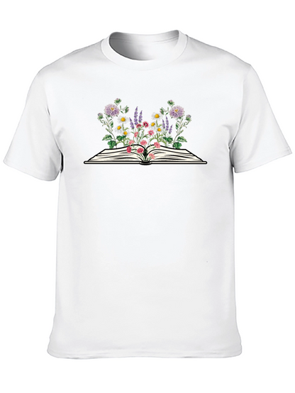 Floral Book T-Shirt - Unisex Graphic Tee