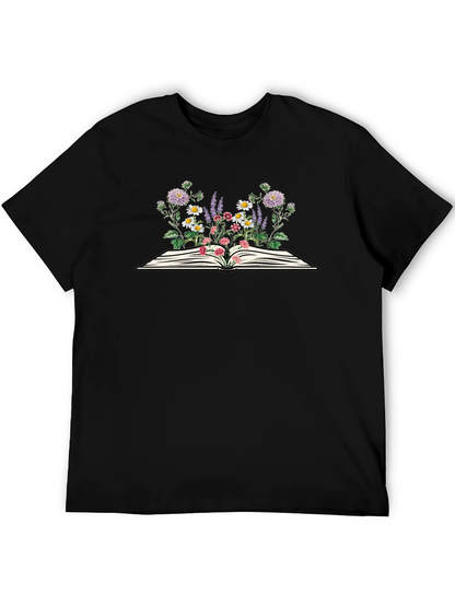 Floral Book T-Shirt - Unisex Graphic Tee