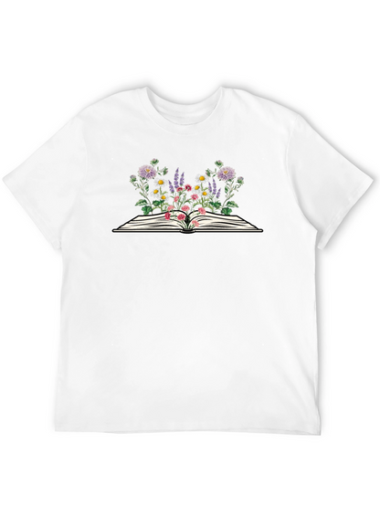 Floral Book T-Shirt - Unisex Graphic Tee