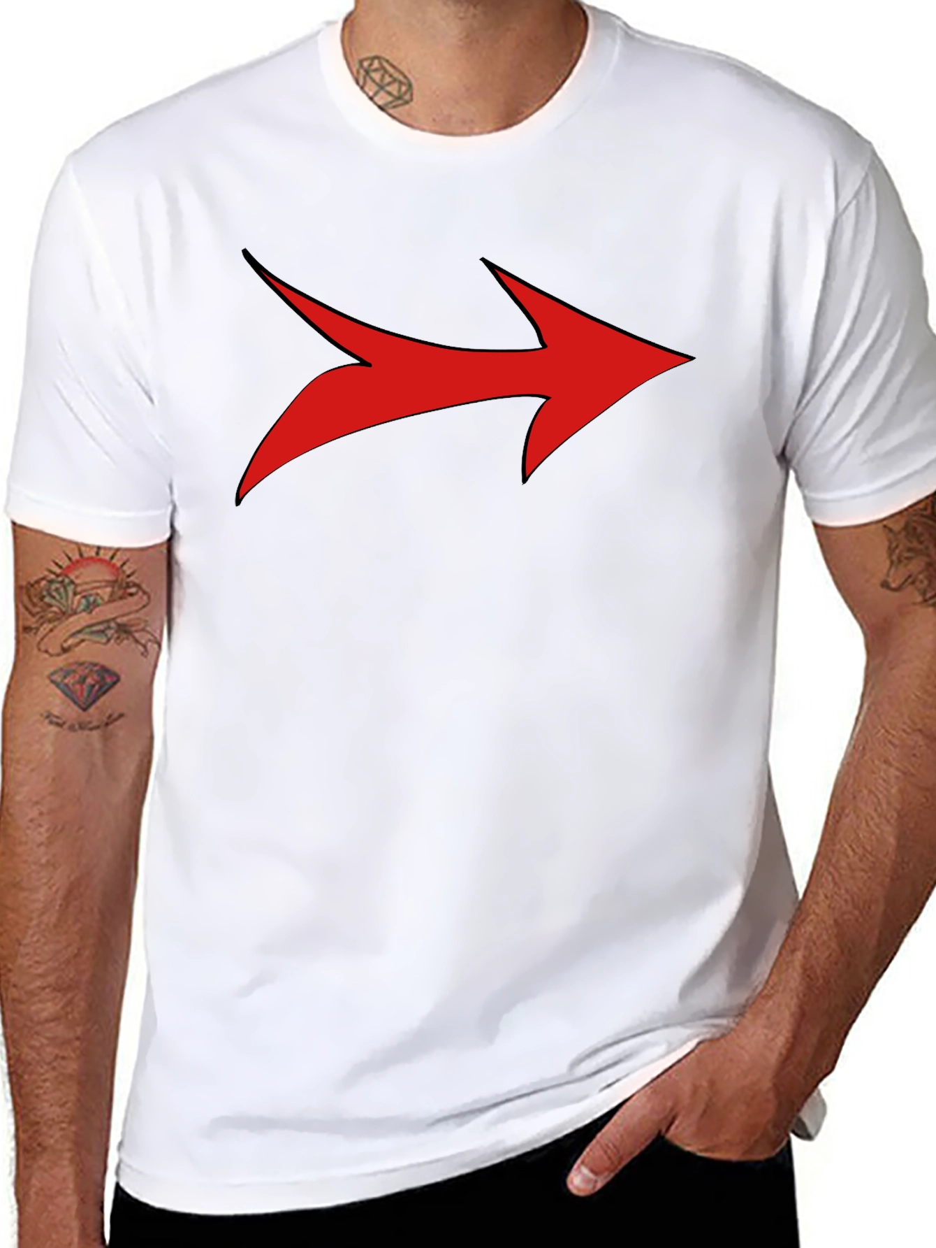 Bold Arrow Graphic Tee - Stylish Mens Black T-Shirt