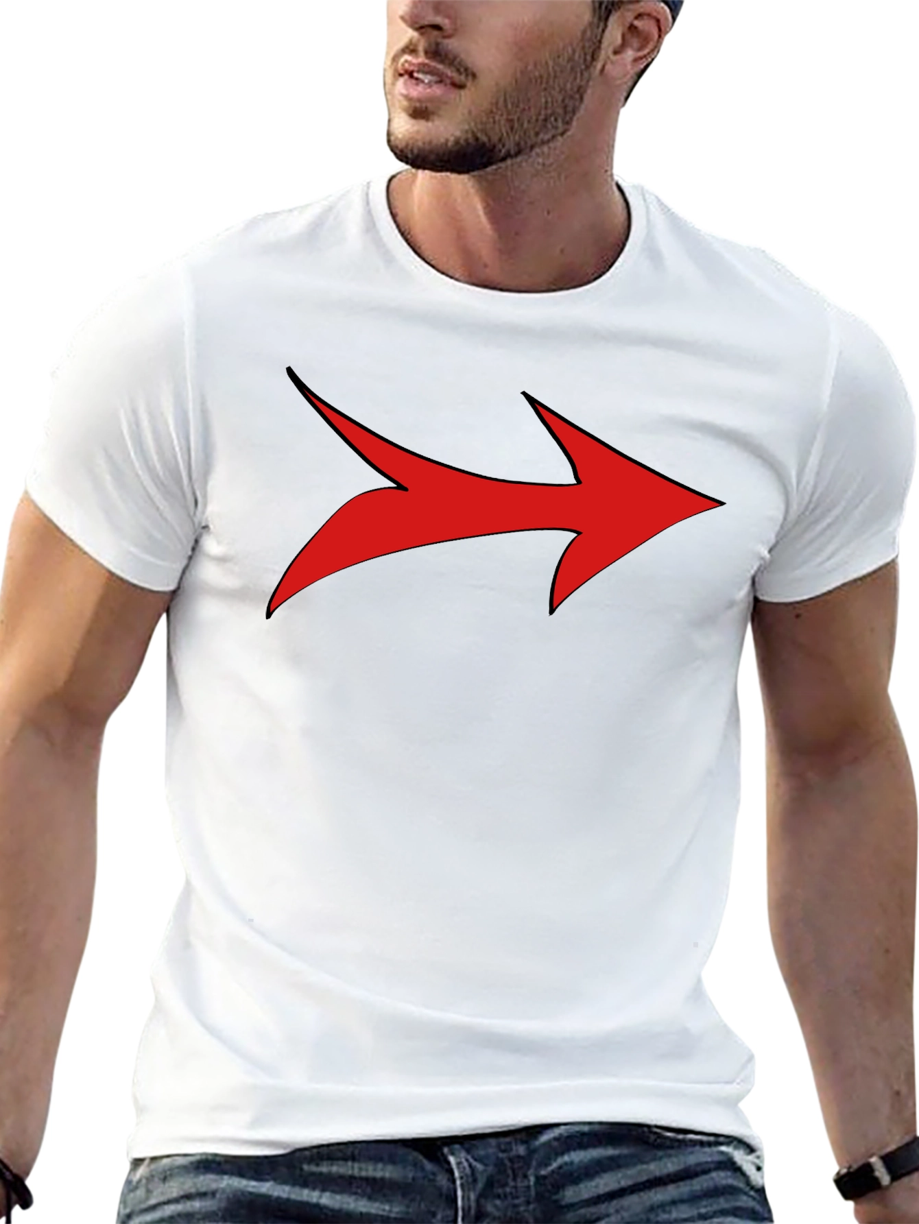Bold Arrow Graphic Tee - Stylish Mens Black T-Shirt