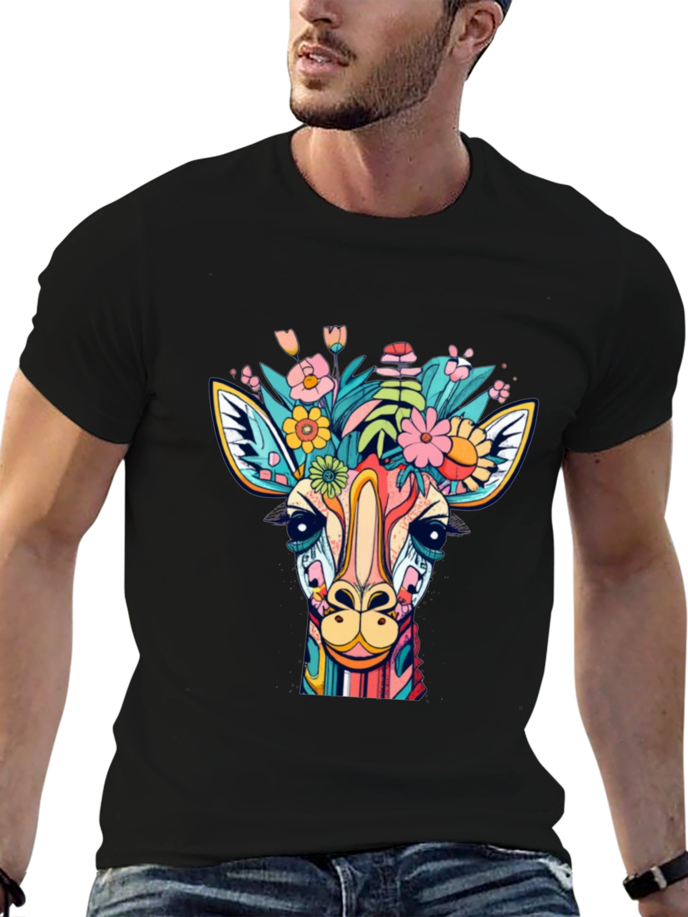 Giraffe Floral Graphic Tee