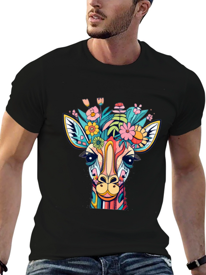 Giraffe Floral Graphic Tee