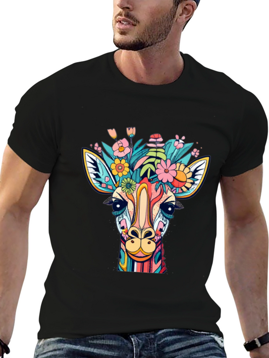 Giraffe Floral Graphic Tee