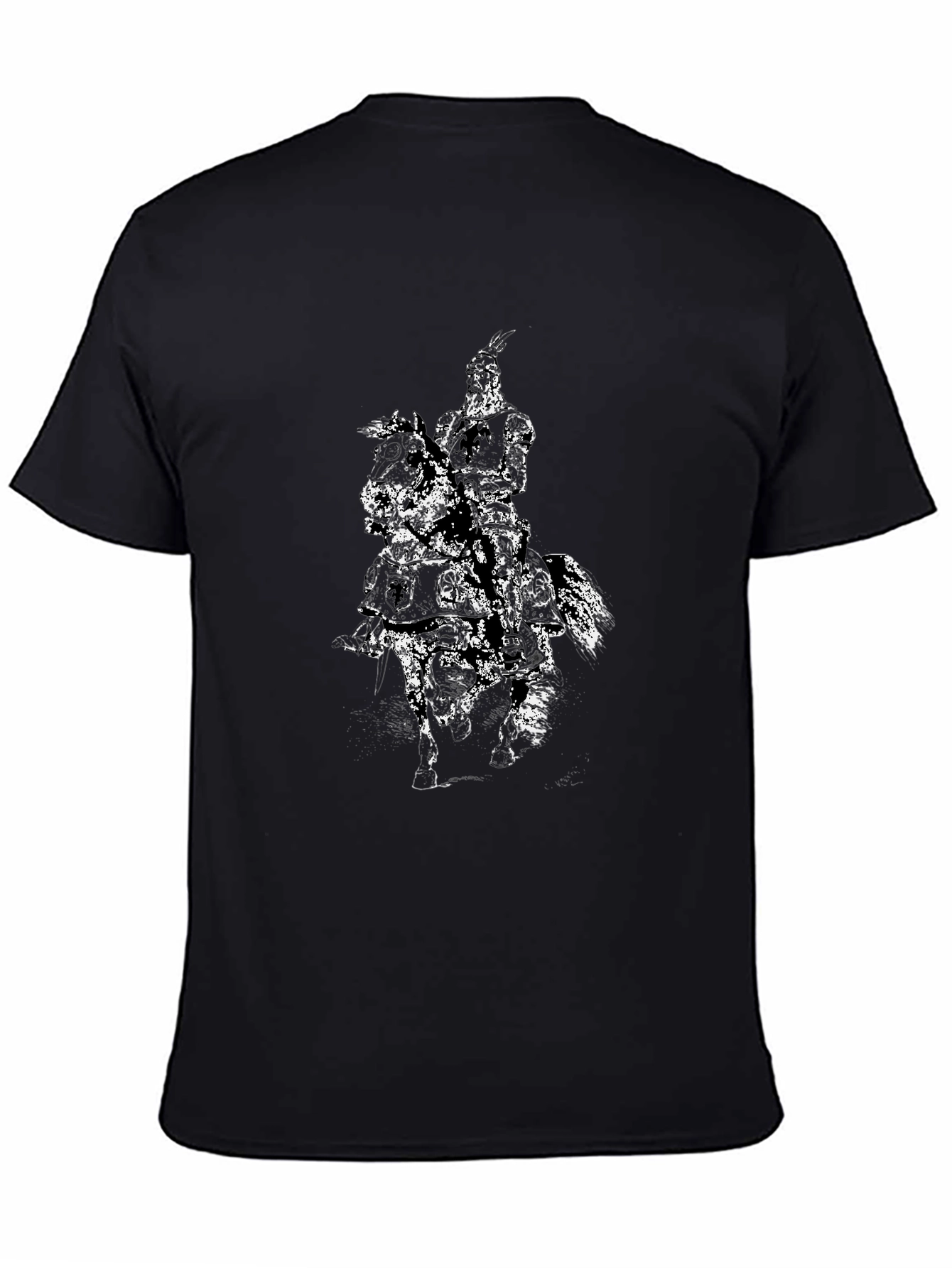 Equestrian Knight Graphic Black T-Shirt
